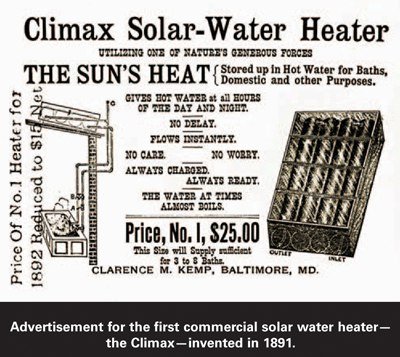 Uno de los primeros calentadores solares de la historia