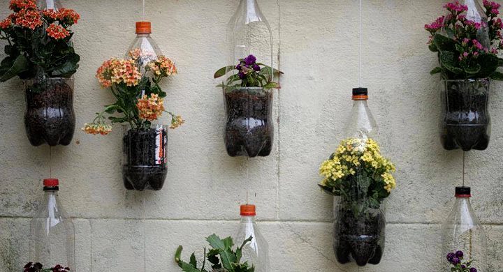 Cómo un jardín Vertical reutilizando botellas de plástico