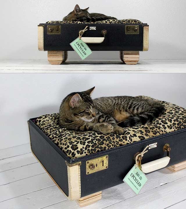 Ideas de camas para gatos con objetos reciclados