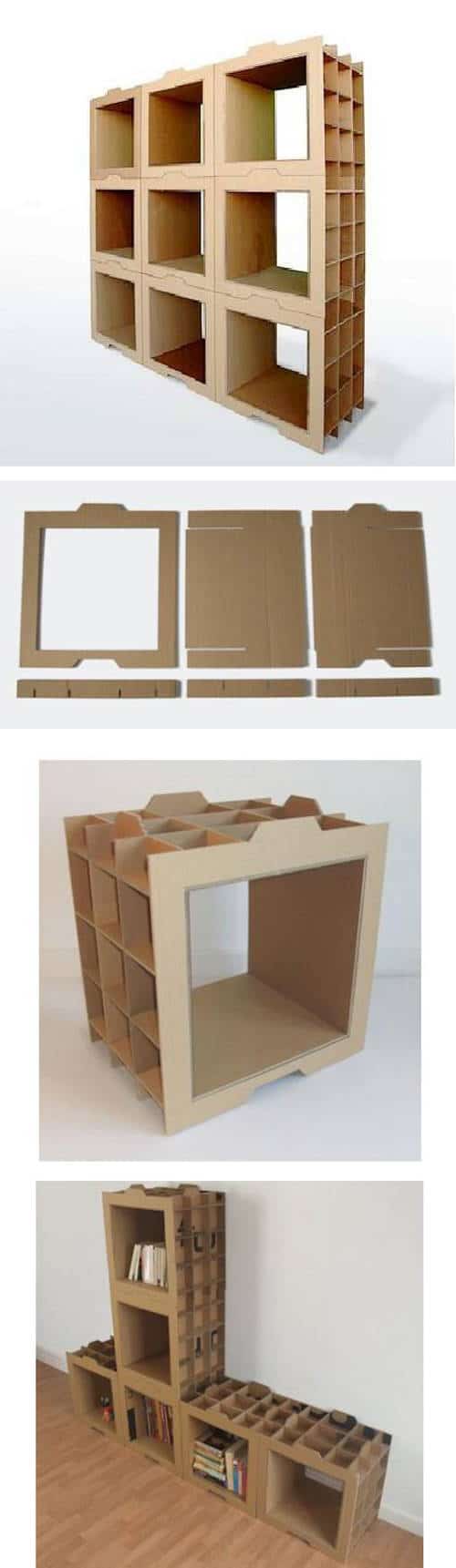 Muebles modulares de cartón