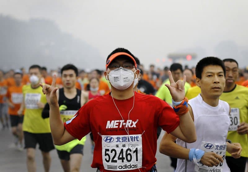 El maratón contaminado de Pekín