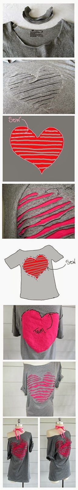 Corazón en una camiseta vieja