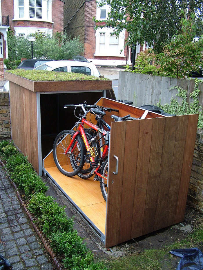 Haz un experimento Reino Disparidad Cómo construir un garaje para bicicletas con techo verde