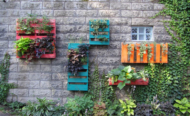 jardines verticales con palets