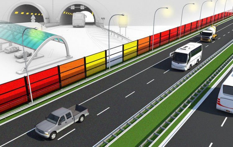 Barreras acústicas para carreteras que producen energía solar