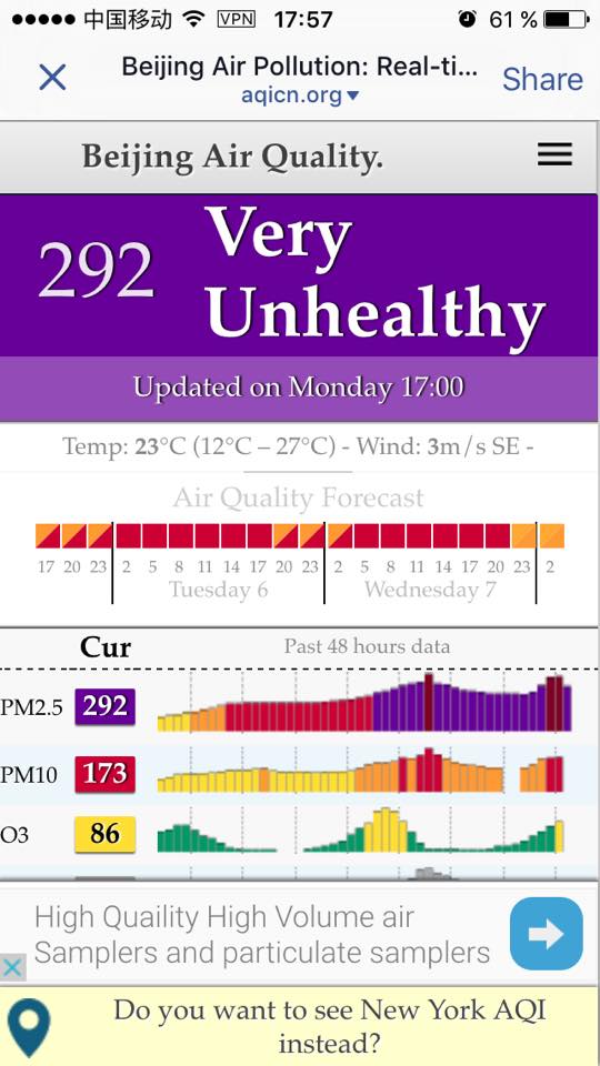Calidad del aire en Pekin