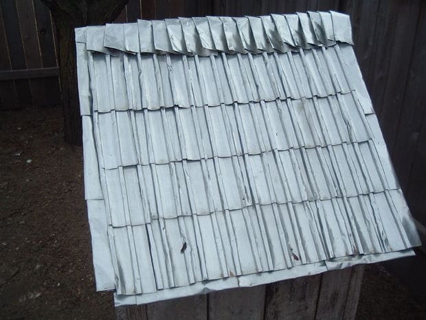 Como hacer tejas con latas de aluminio