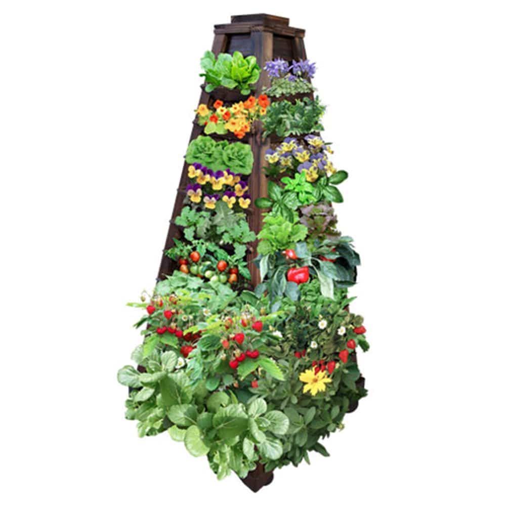 Torre de madera vertical de cultivo