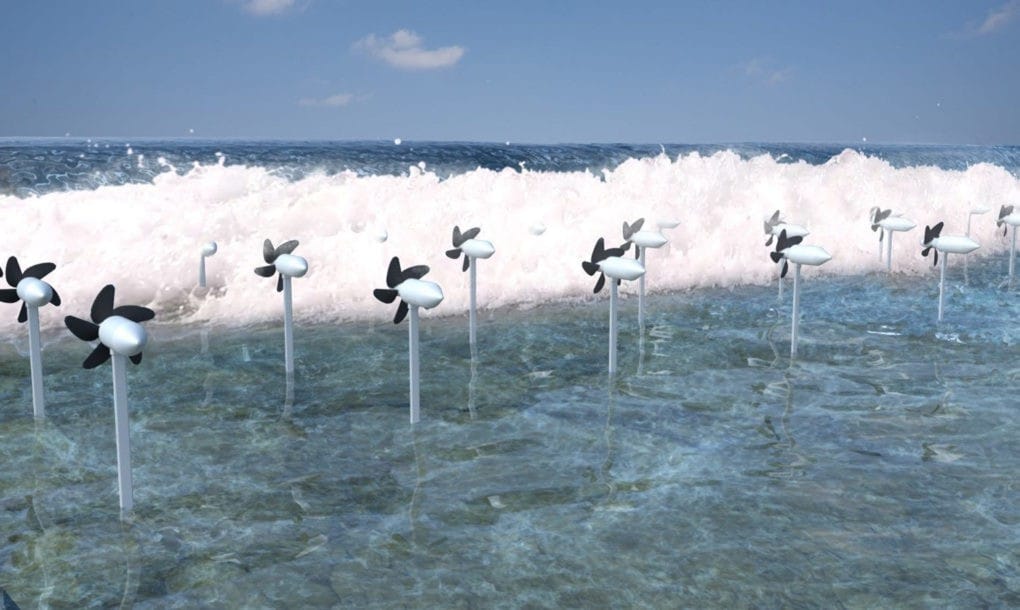 Turbinas que protegen la costa