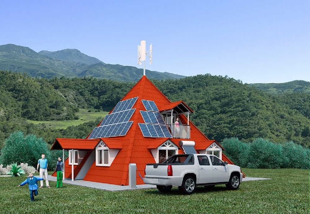 Casa del Futuro:  Piramidal, gran resistencia al sismo y huracanes, eficiente, inteligente y auto abastecida por renovables