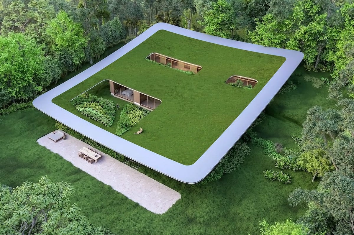 Taperá Residence, un monumental tejado verde para una casa única