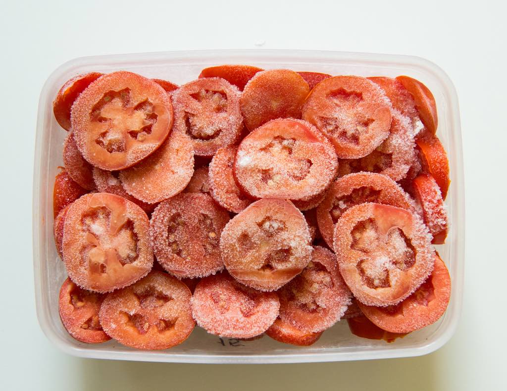 Tomates congelados