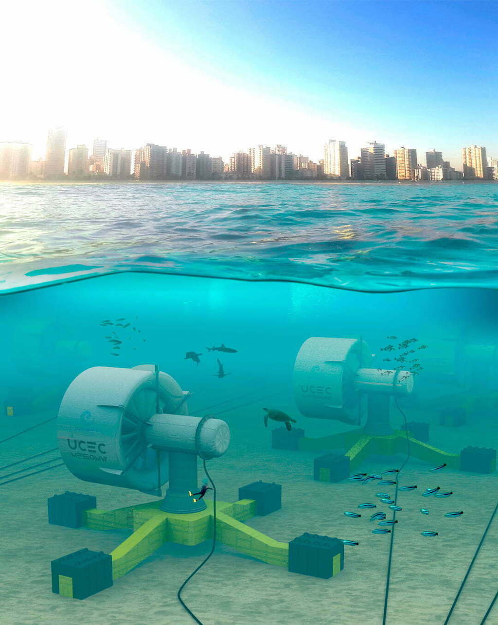 TidalWatt, pequeñas turbinas subacuáticas de 3 m que superan a las gigantes eólicas de 180 m