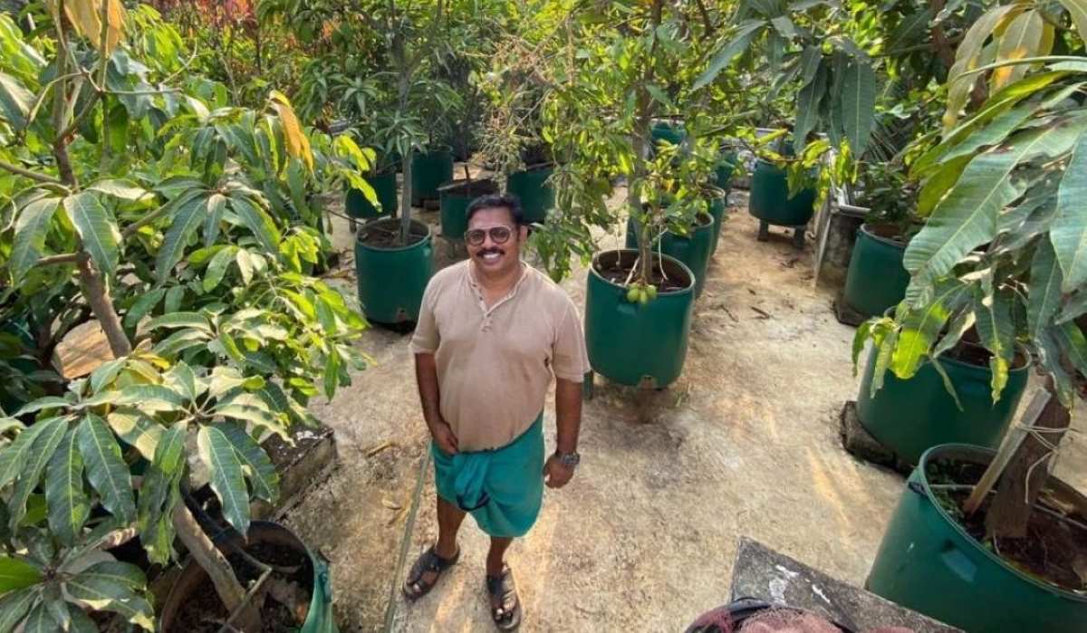 He Grows Over 130 Fruit Trees In Plastic Drums On His Terrace, Shares His Tips